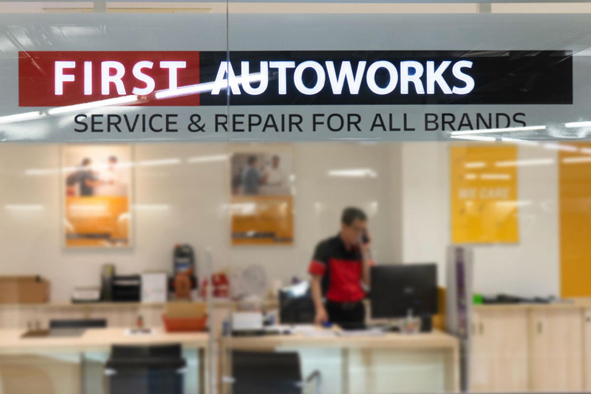 about 1st autoworks pte ltd our facilities reception area.